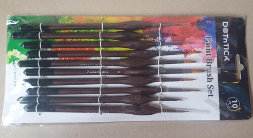DOTnTICK 10-Piece Paint Brush Set with Comfortable Triangular Handles – includes Acrylic Paint, Oil Paint, and Water colour brushes for Face Painting & Kids Art Sets photo review