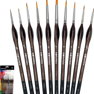 DOTnTICK 10-Piece Paint Brush Set with Comfortable Triangular Handles – includes Acrylic Paint, Oil Paint, and Water colour brushes for Face Painting & Kids Art Sets