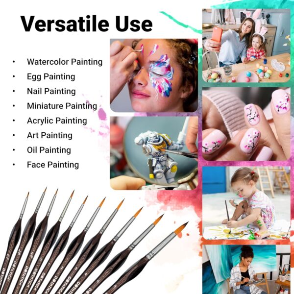 DOTnTICK 10-Piece Paint Brush Set with Comfortable Triangular Handles – includes Acrylic Paint, Oil Paint, and Water colour brushes for Face Painting & Kids Art Sets - Image 6