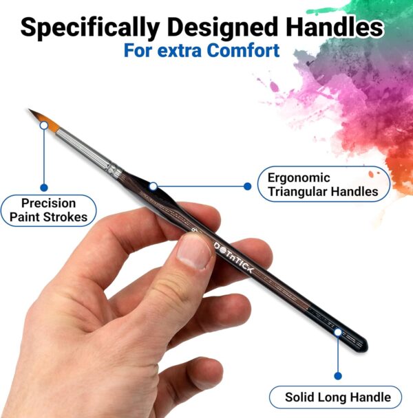 DOTnTICK 10-Piece Paint Brush Set with Comfortable Triangular Handles – includes Acrylic Paint, Oil Paint, and Water colour brushes for Face Painting & Kids Art Sets - Image 7