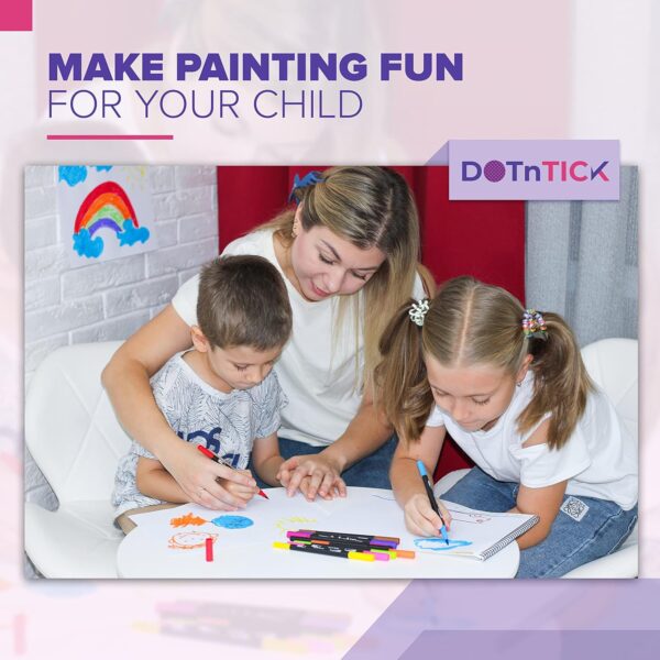 DOTnTICK Colouring Pens Pack - Fineliners Dual Tip Brush Pen for Lettering, Drawing, Journaling, Colouring & Painting - Felt Tip Pens for Drawing & Art Projects - Best Gift for Kids - Image 7