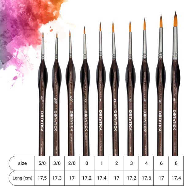 DOTnTICK 10-Piece Paint Brush Set with Comfortable Triangular Handles – includes Acrylic Paint, Oil Paint, and Water colour brushes for Face Painting & Kids Art Sets - Image 2