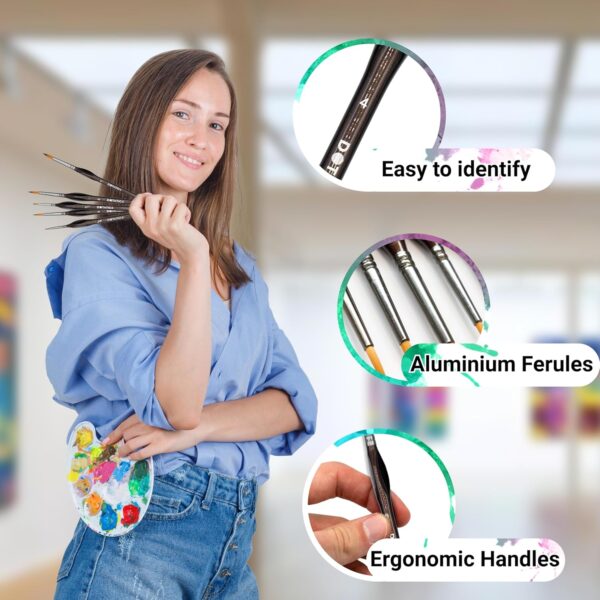 DOTnTICK 10-Piece Paint Brush Set with Comfortable Triangular Handles – includes Acrylic Paint, Oil Paint, and Water colour brushes for Face Painting & Kids Art Sets - Image 5